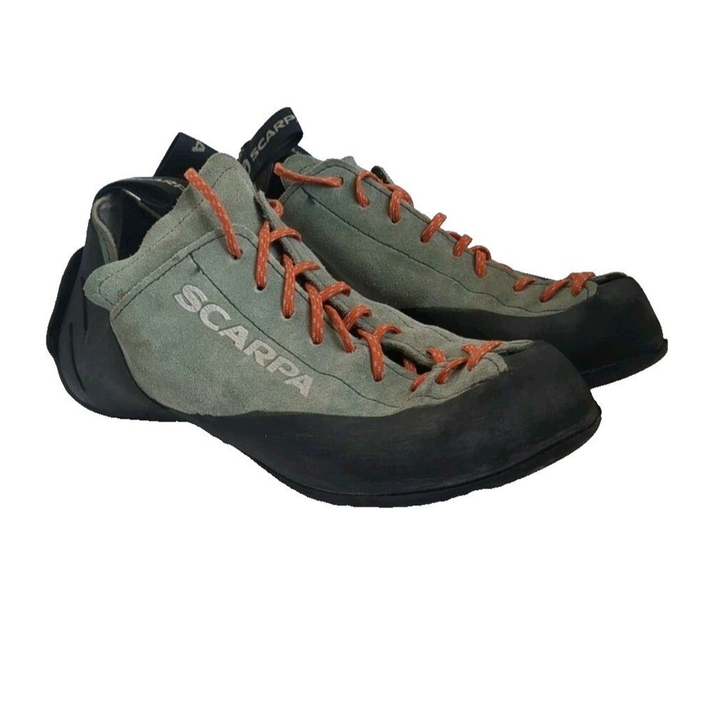 Scarpa Helix Blue Climbing Sneaker Shoes Women US 6 Flat Profile Lace Up Gray